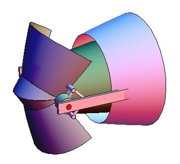 CAD rendering of the EasyDrive Prop tool engaged with a propeller hub